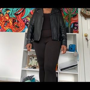 Black learher moto jacket